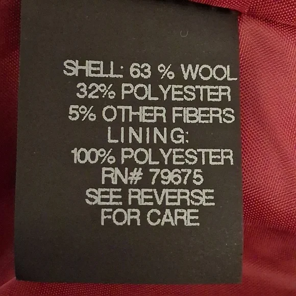 LONDON FOG Red Peacoat NWT Women's Medium Wool Coat Single-Breasted Jacket New - Picture 14 of 15